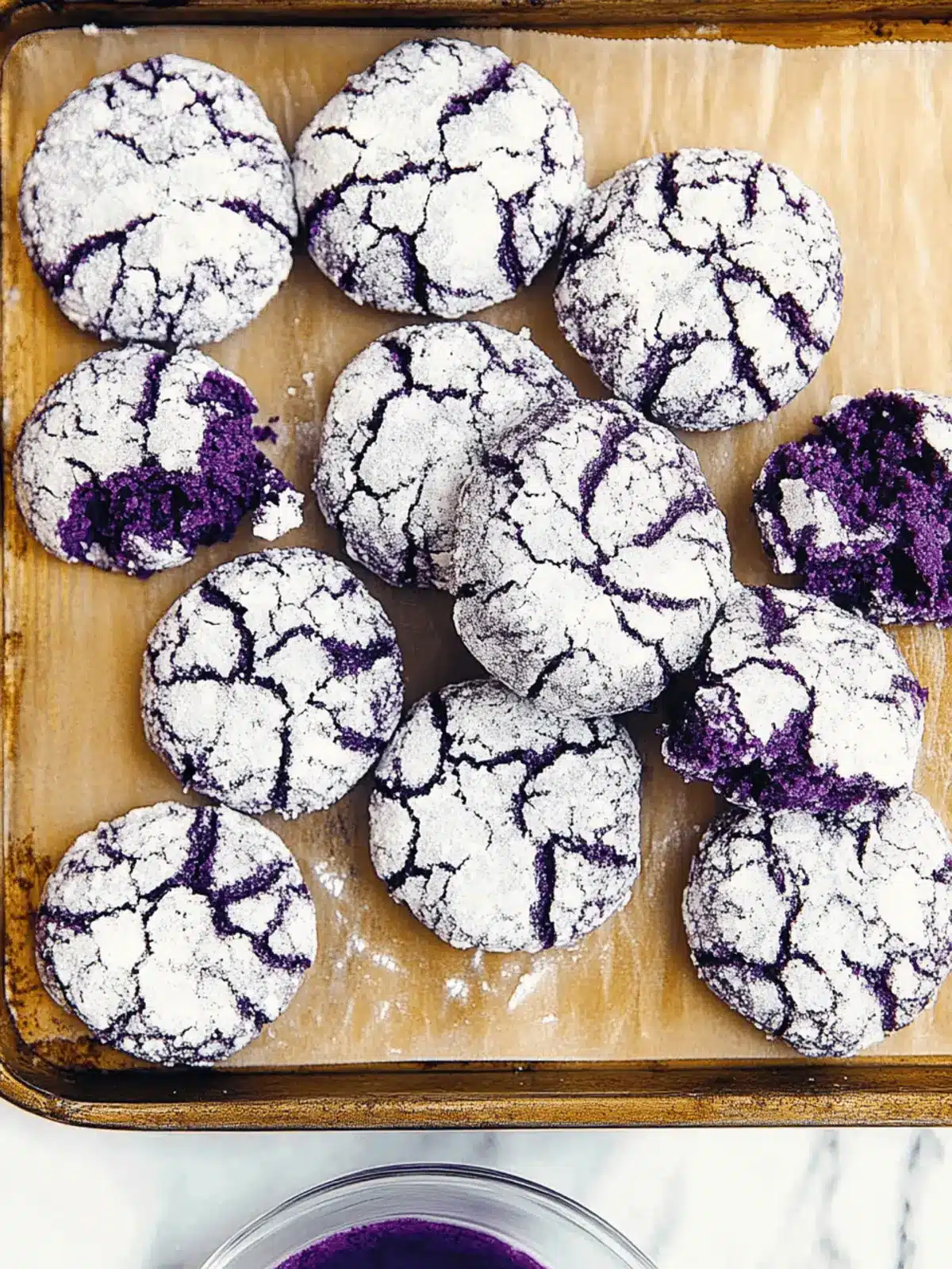 Ube Crinkle Cookies