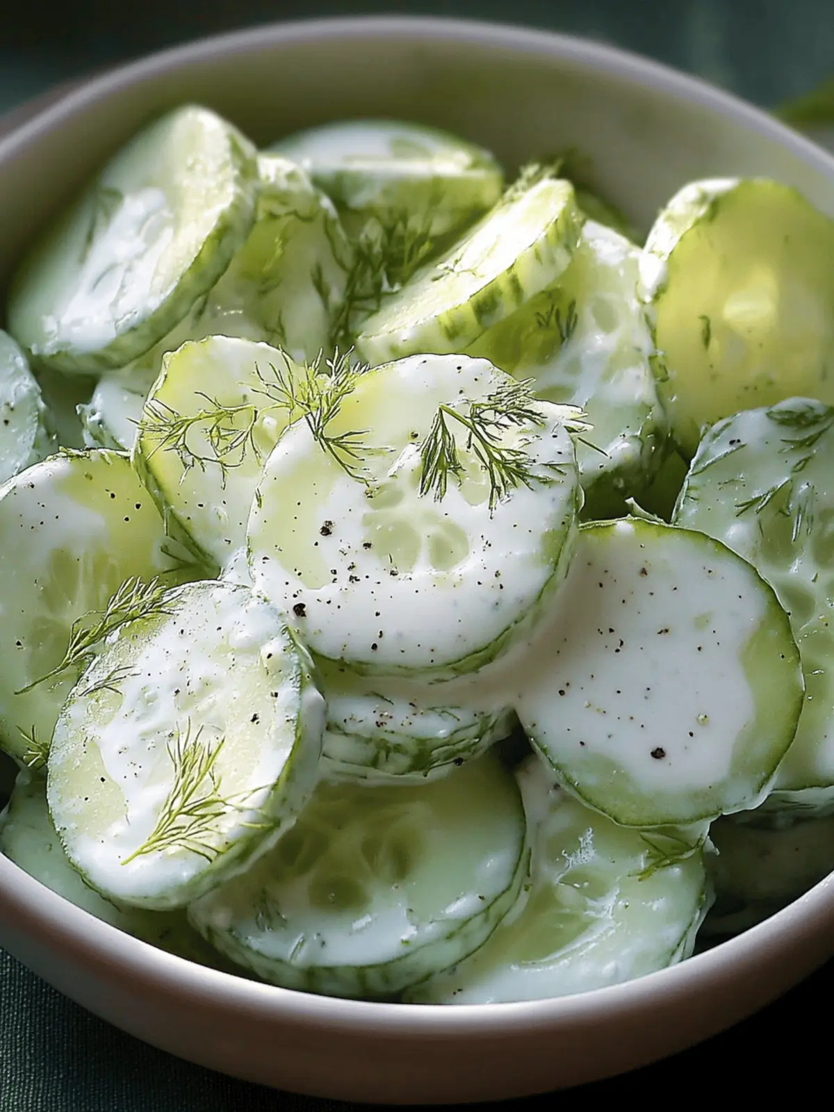 Cucumber Salad with Creamy Dressing