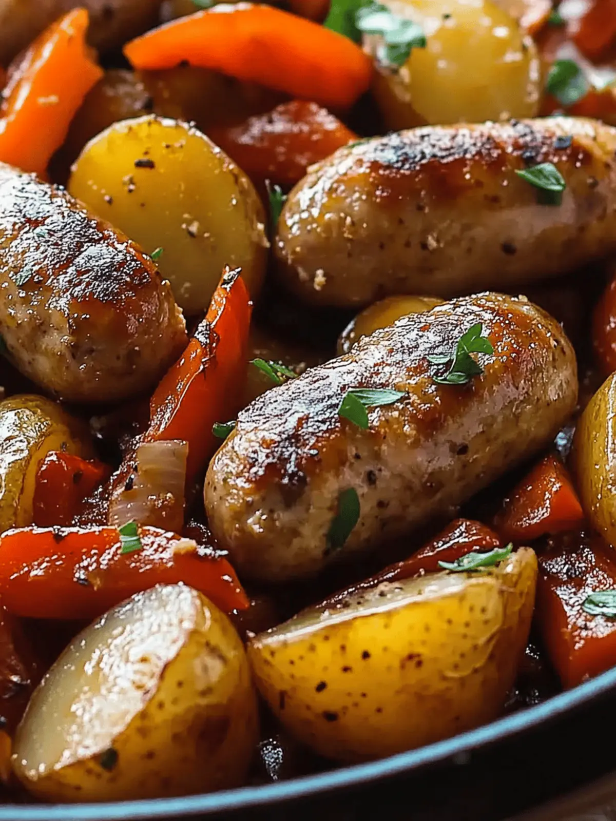 Hearty Chicken Sausage with Roasted Peppers and Potatoes