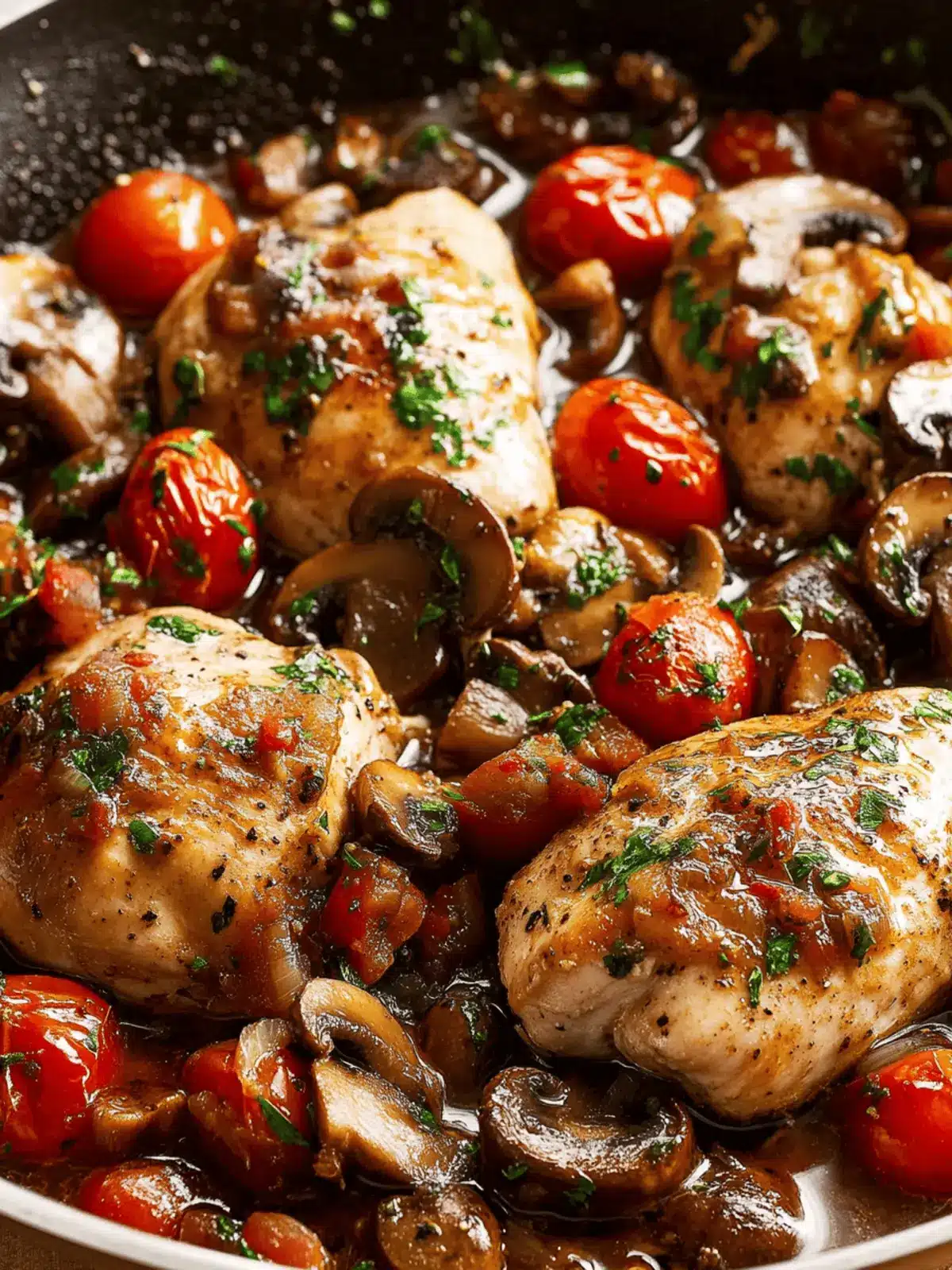 Chicken Breasts Braised in Port with Mushrooms and Tomatoes