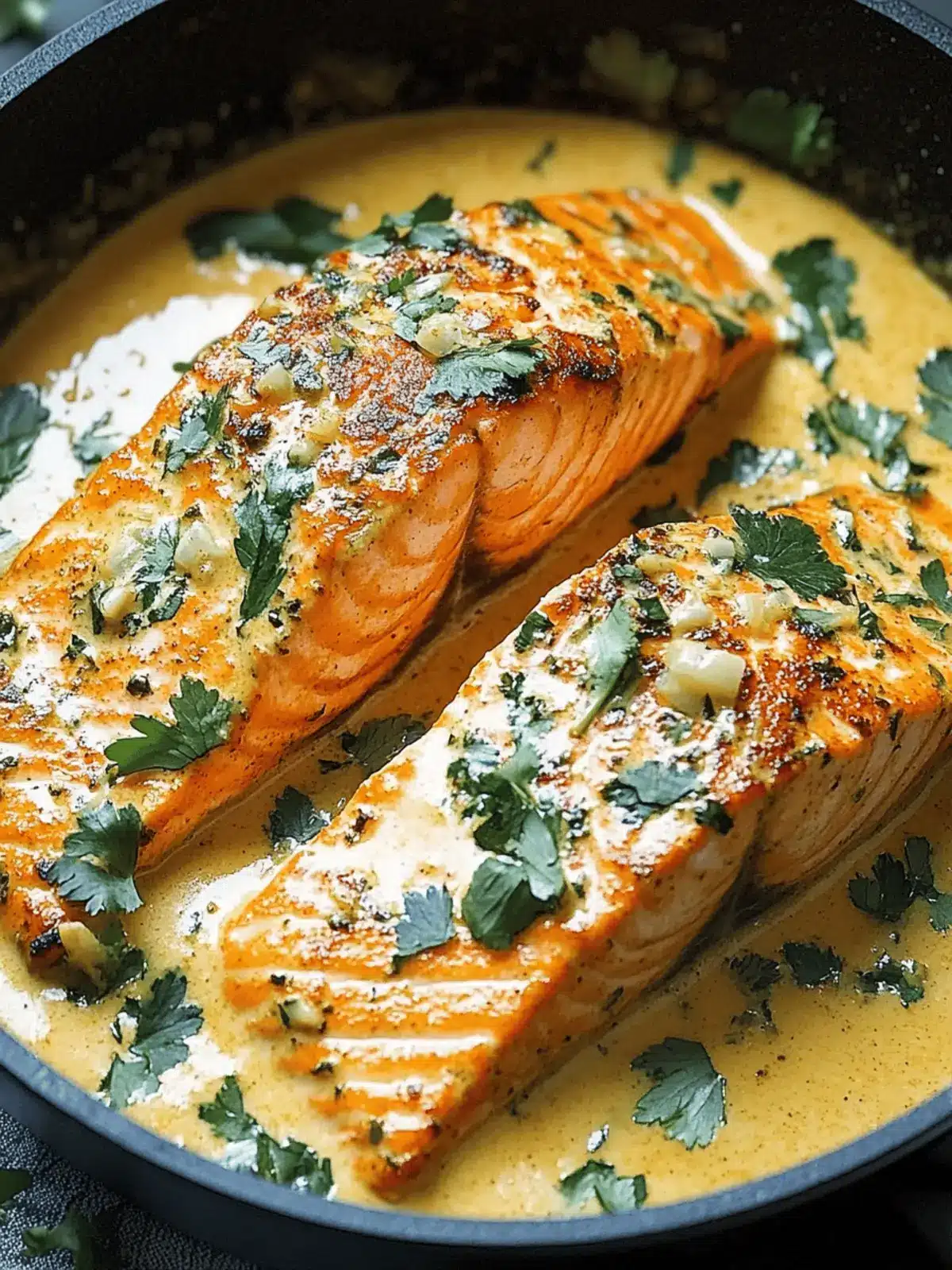 Creamy Curried Salmon Skillet