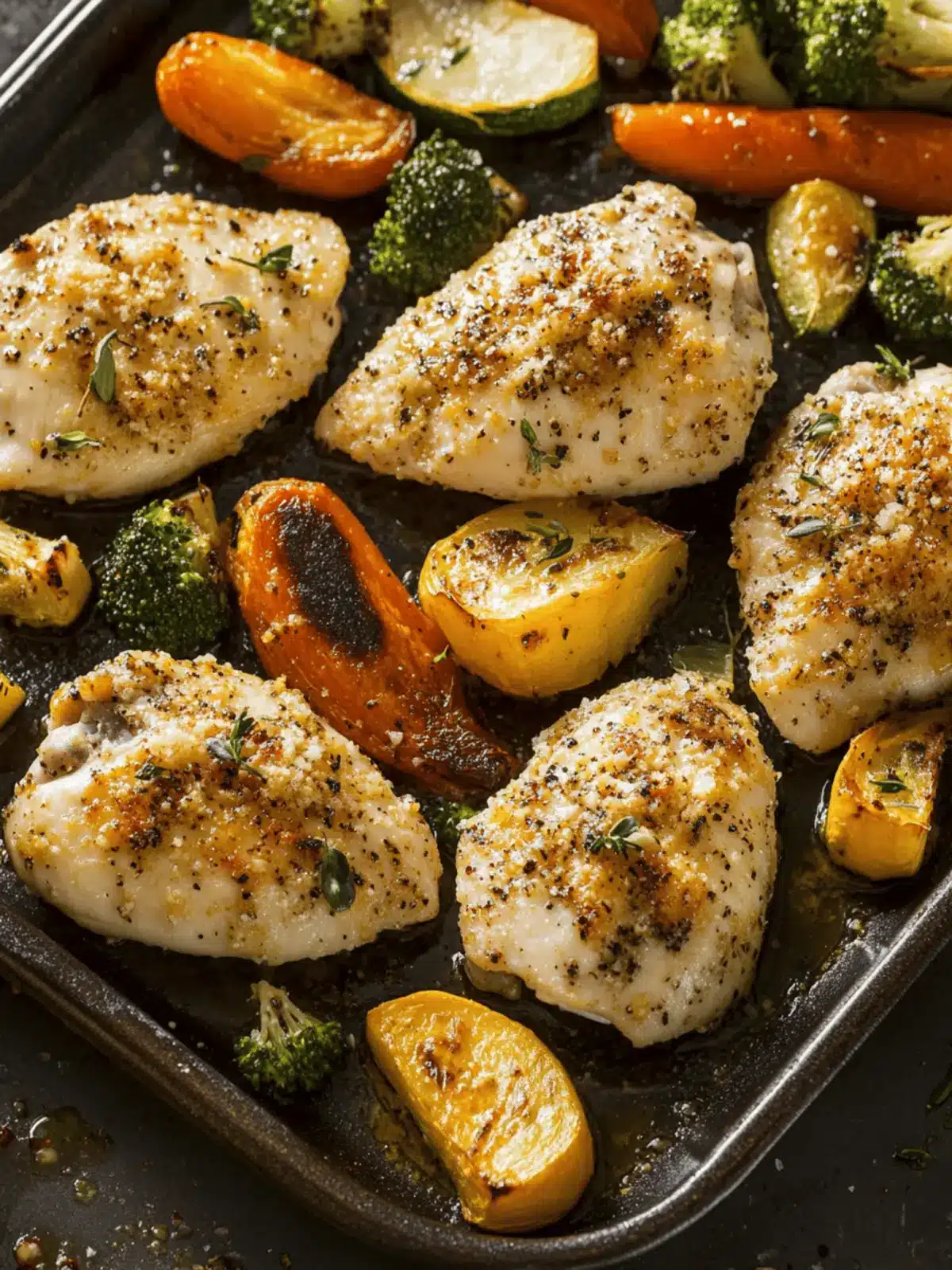 Oven-Baked Parmesan Chicken with Roasted Veggies
