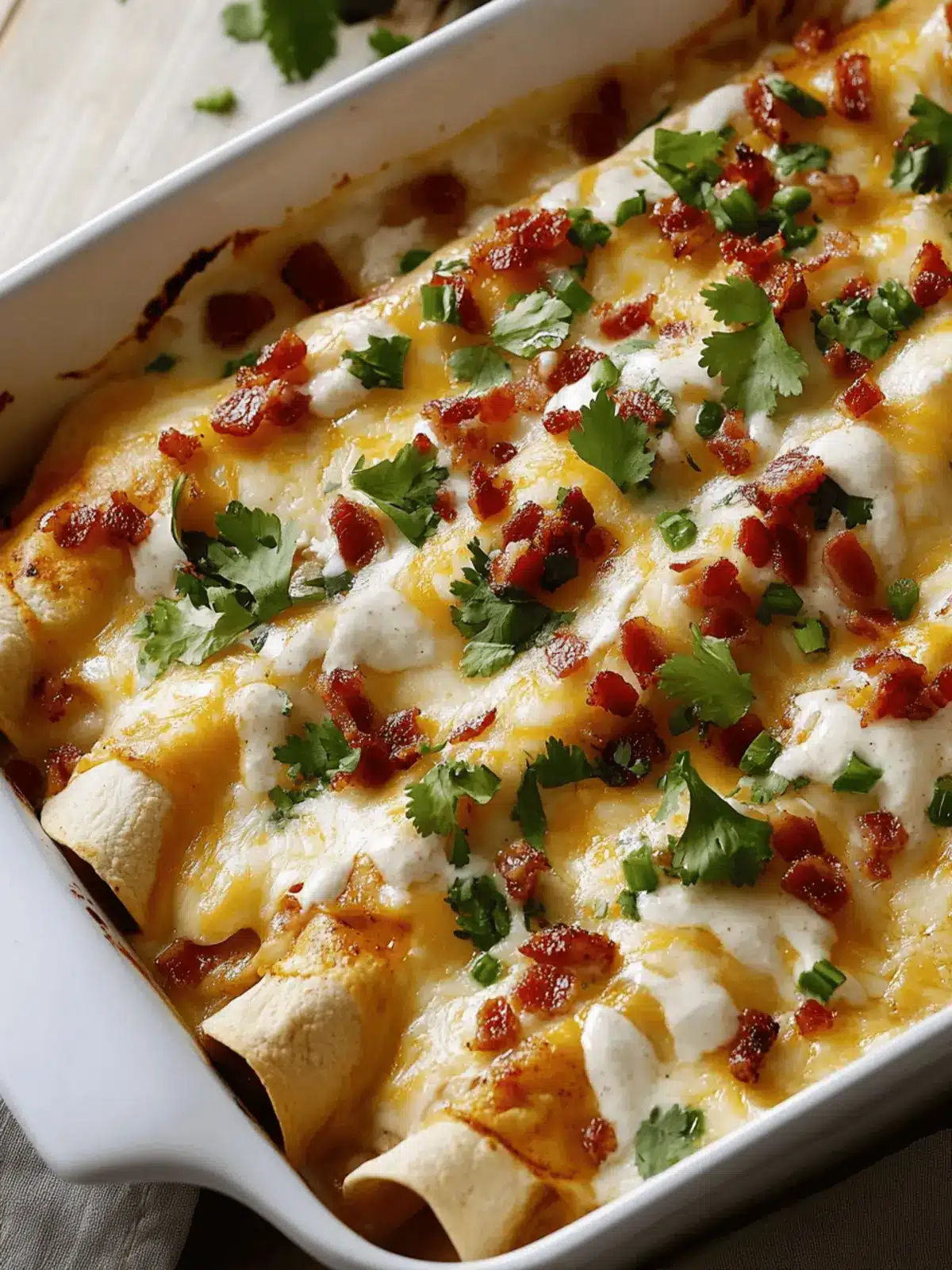 Creamy Bacon Ranch Chicken Enchiladas