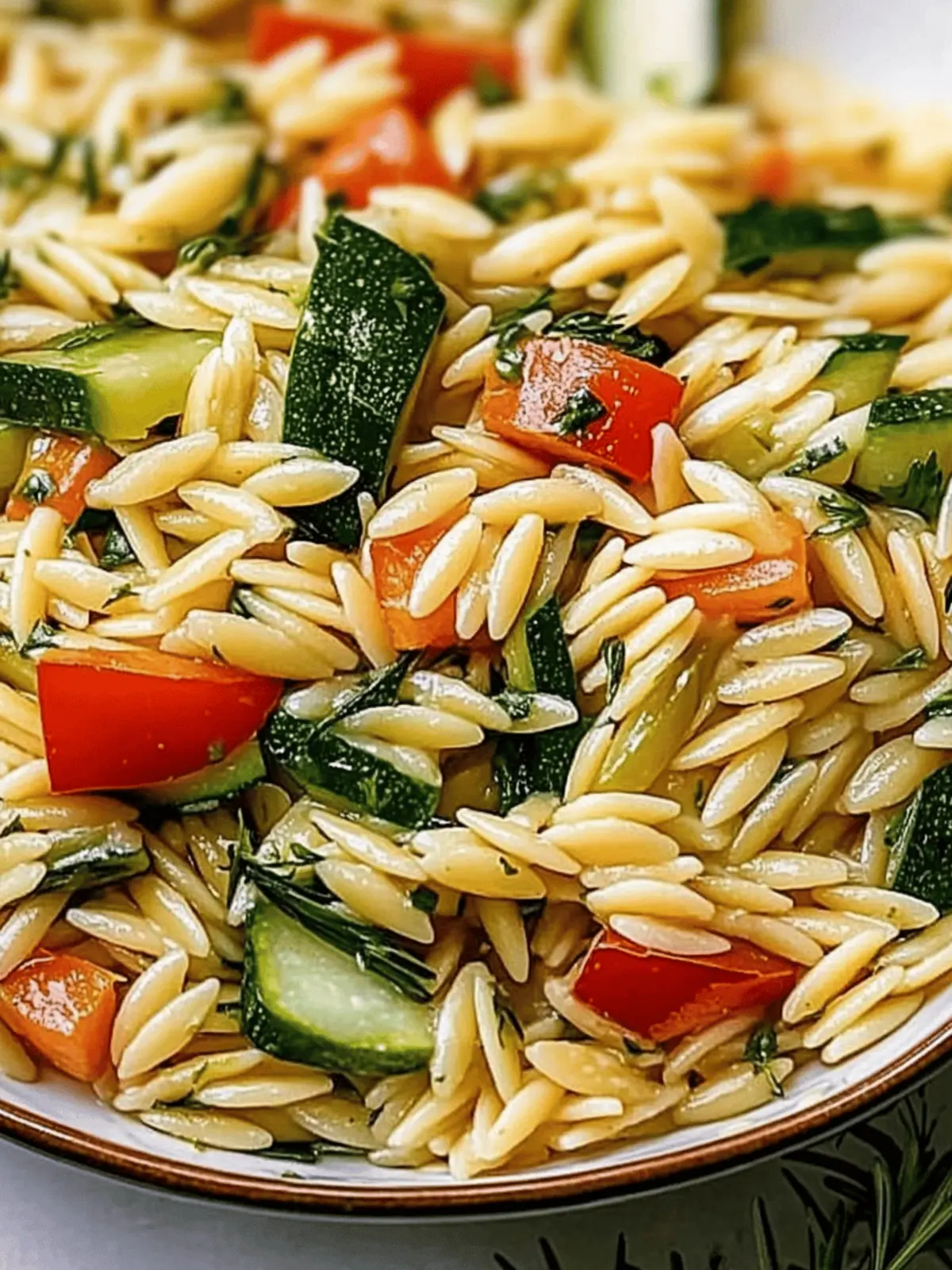 Zesty Lemon Garlic Orzo with Veggies – Summer Delight