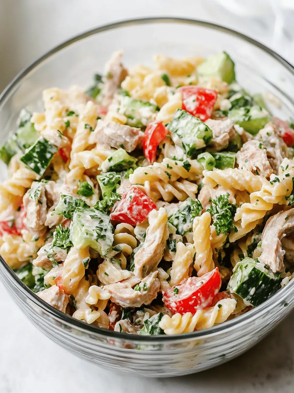 Healthy Tuna Pasta Salad (Super creamy!)