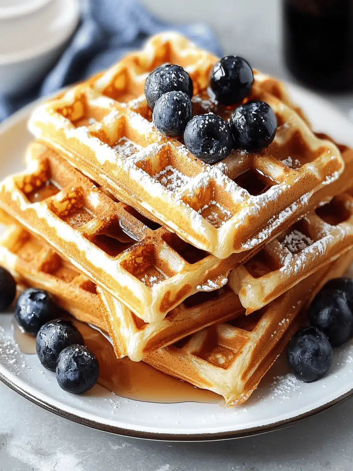 Fluffy and Golden Waffles for Breakfast Bliss