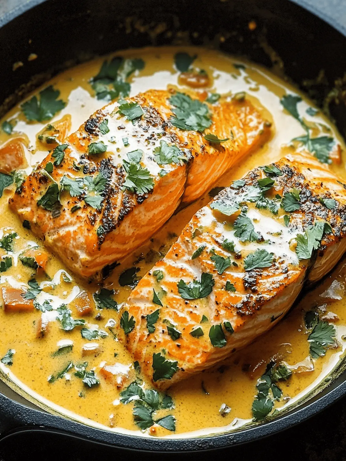 Creamy Curried Salmon Skillet