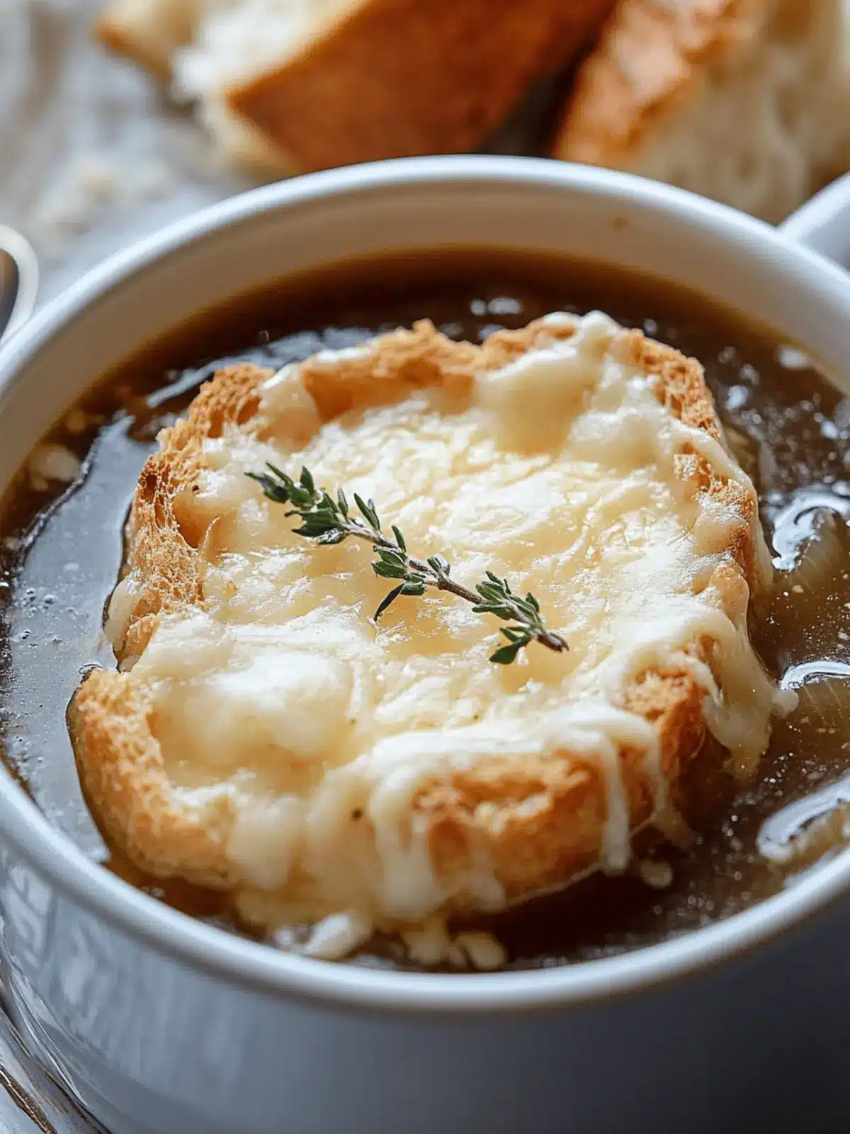 Classic French Onion Soup with Gruyere Croutons