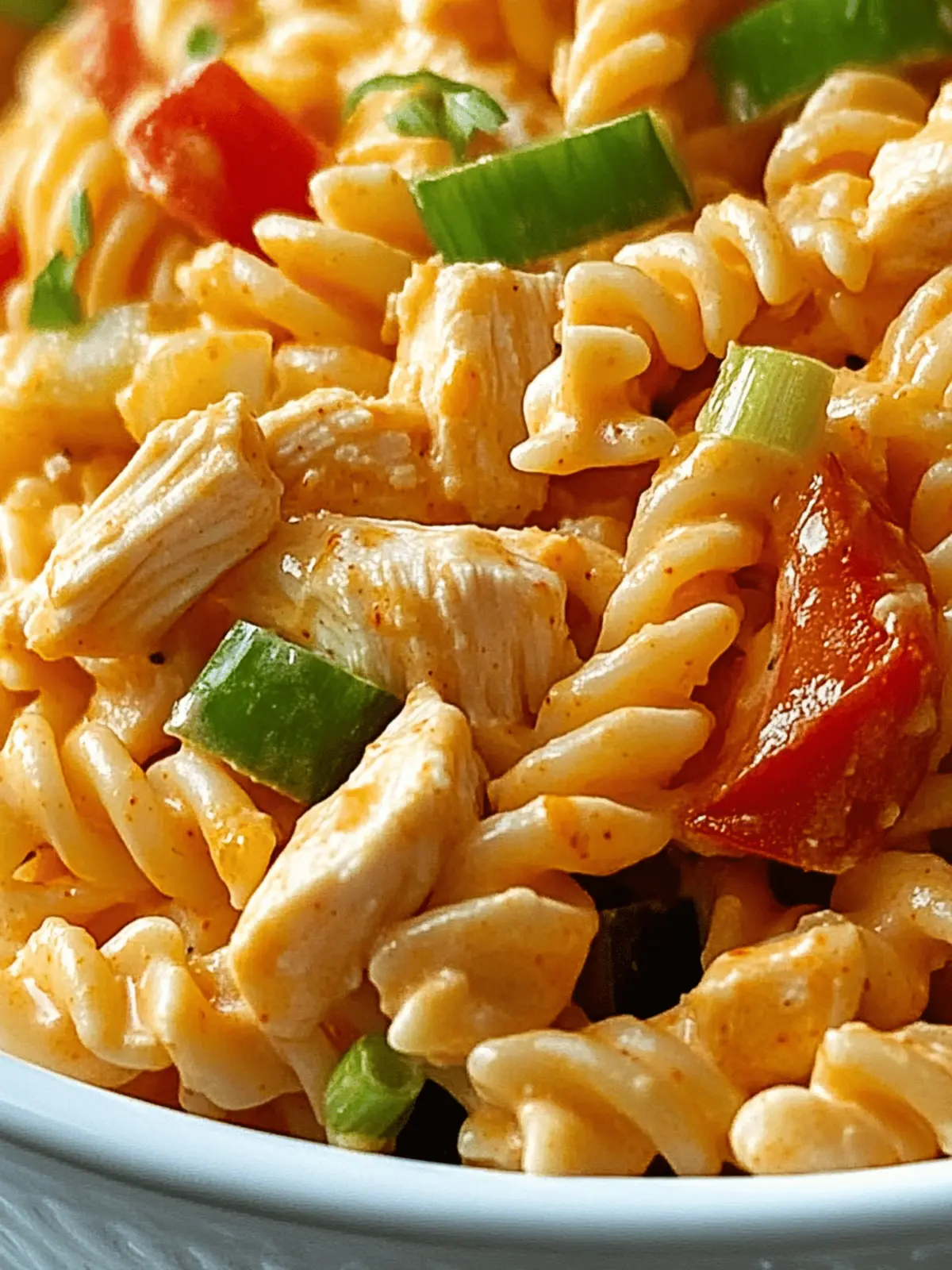 Creamy Buffalo Chicken Pasta Salad with Crunchy Veggies