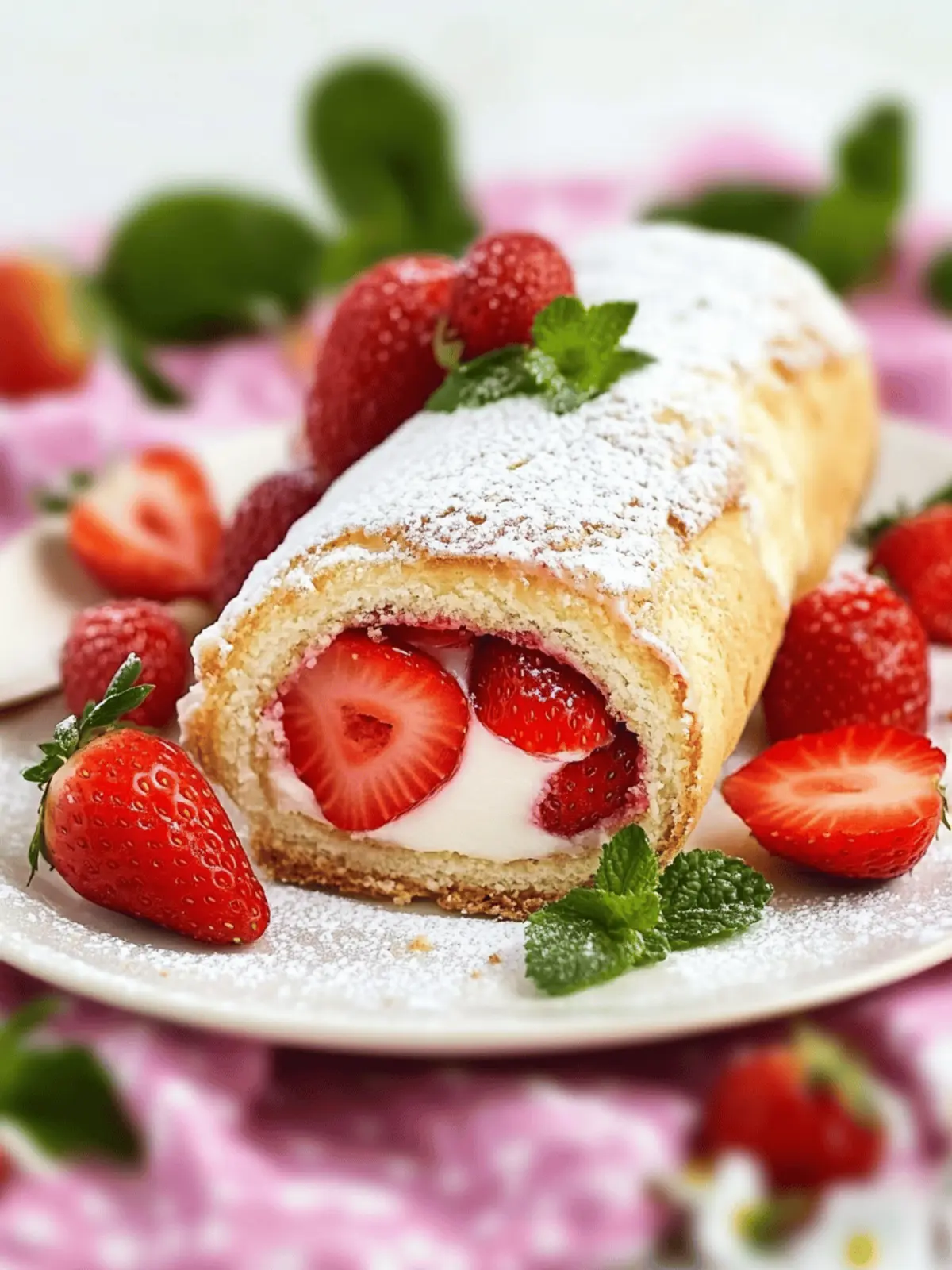 Strawberry Shortcake Roulade
