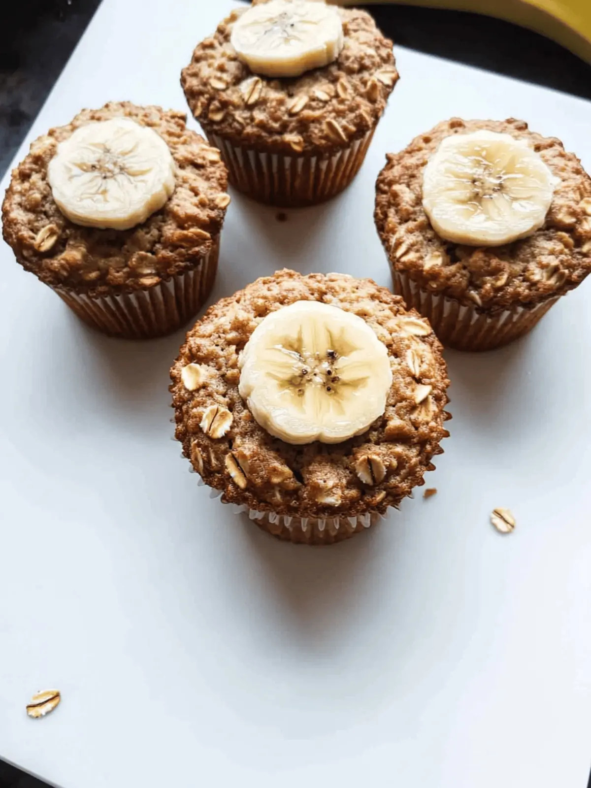 Healthy Banana Oatmeal Muffins (No Flour!)
