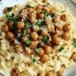 Creamy Lemon Ricotta Orzo with Garlic-Roasted Chickpeas
