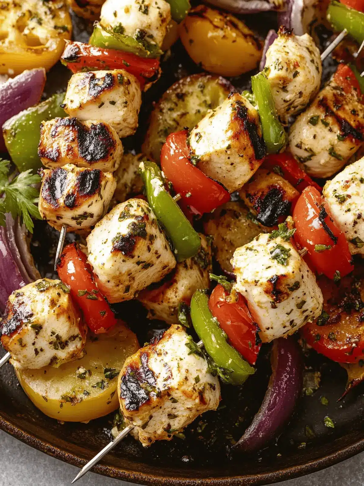 Zesty Mediterranean Chicken Skewers with Feta and Herbs