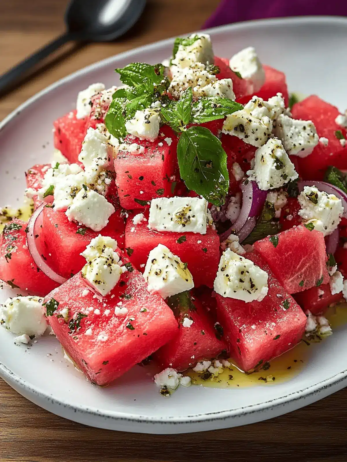 Watermelon Salad with Feta Cheese