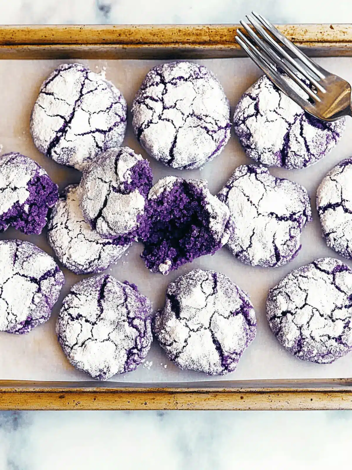 Ube Crinkle Cookies