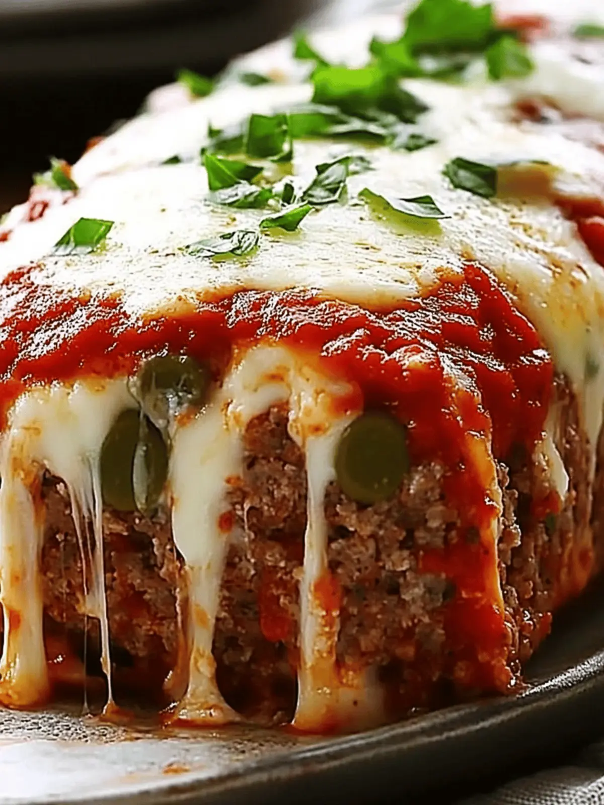 Savory Mozzarella-Stuffed Pizza Meat Loaf