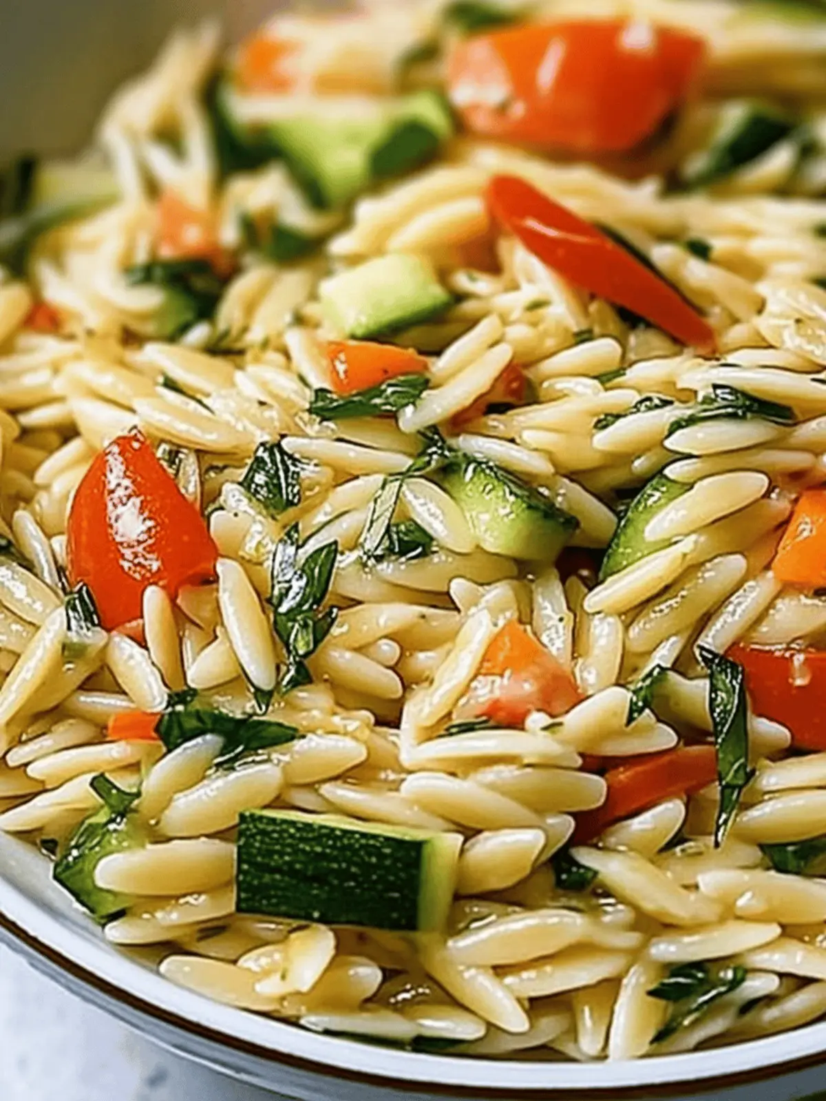 Zesty Lemon Garlic Orzo with Veggies – Summer Delight