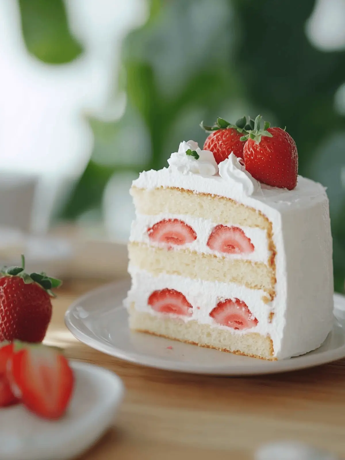 Asian Bakery Strawberry Chiffon Cake with Fresh Cream
