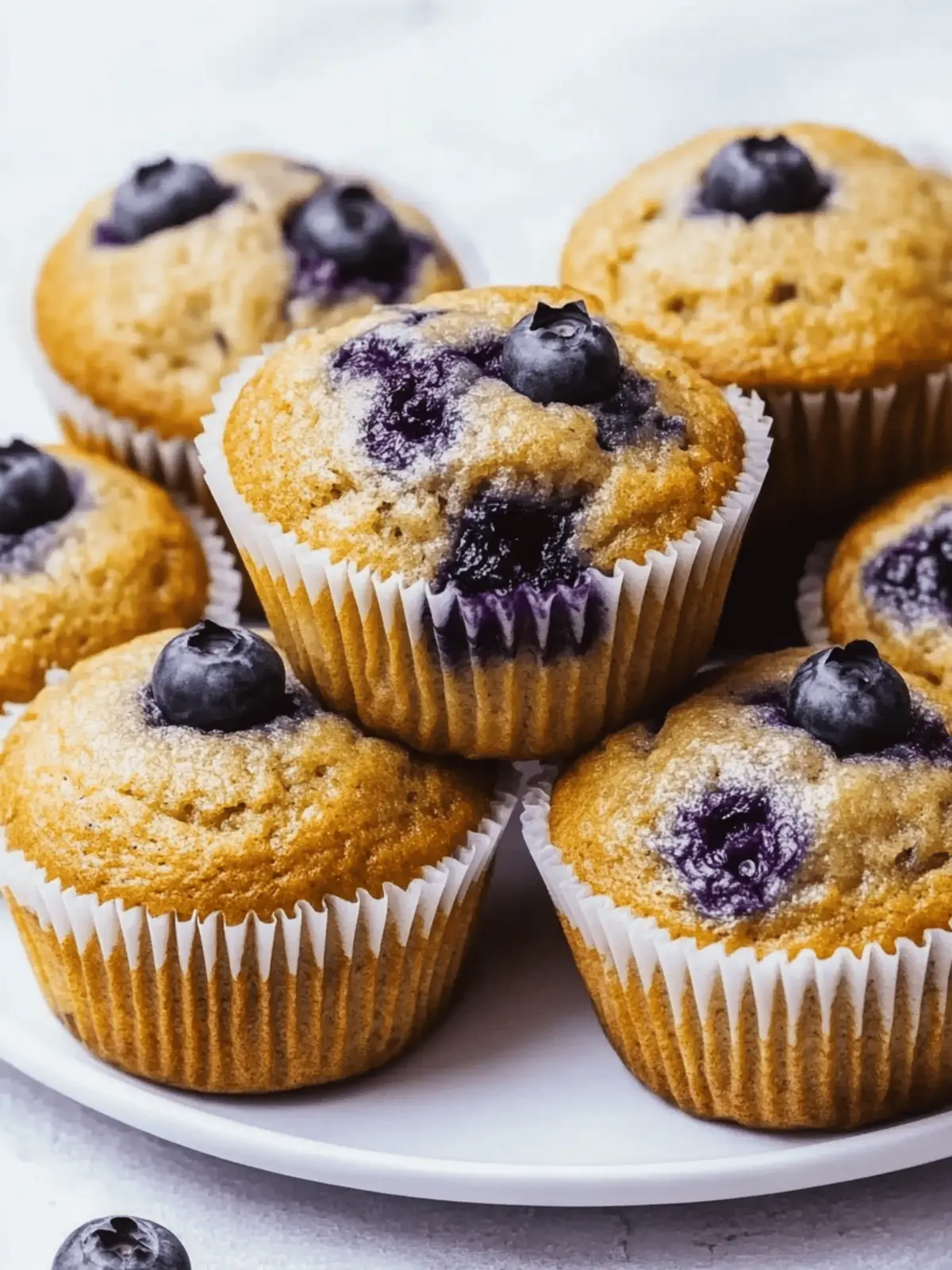 Fluffy Banana and Blueberry Muffins