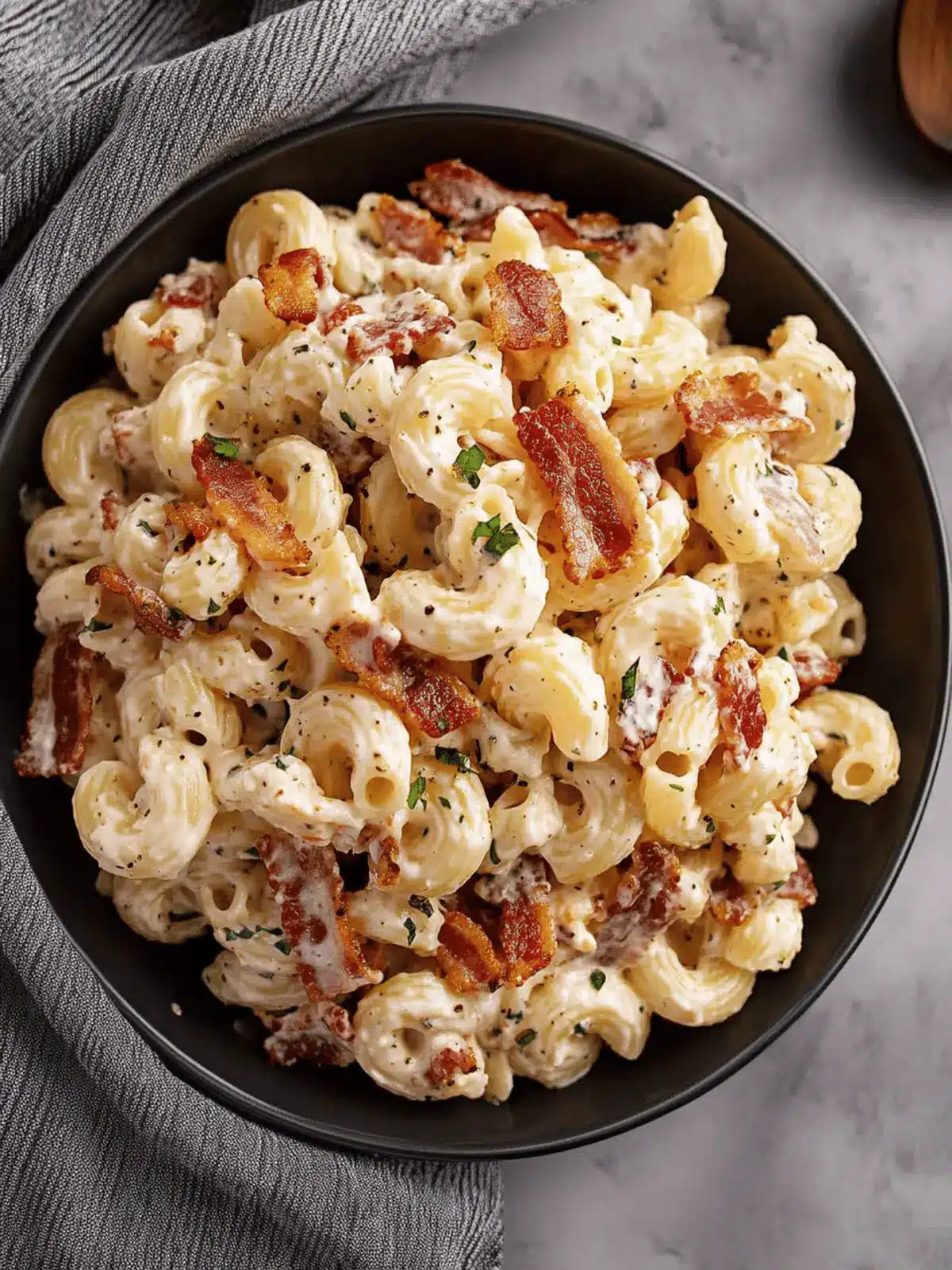 Creamy Bacon Cheddar Ranch Pasta Salad