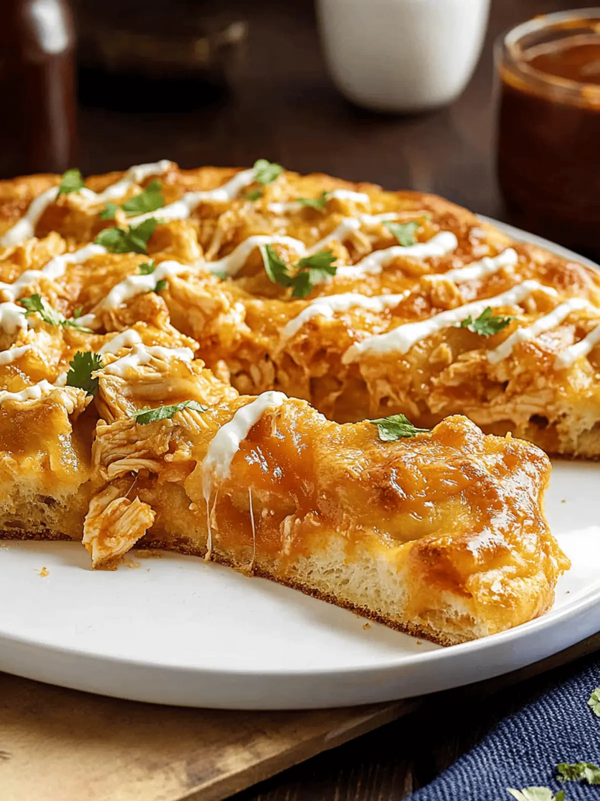 Buffalo Chicken Focaccia Bread