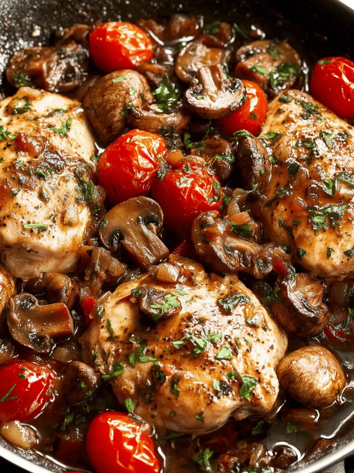 Chicken Breasts Braised in Port with Mushrooms and Tomatoes