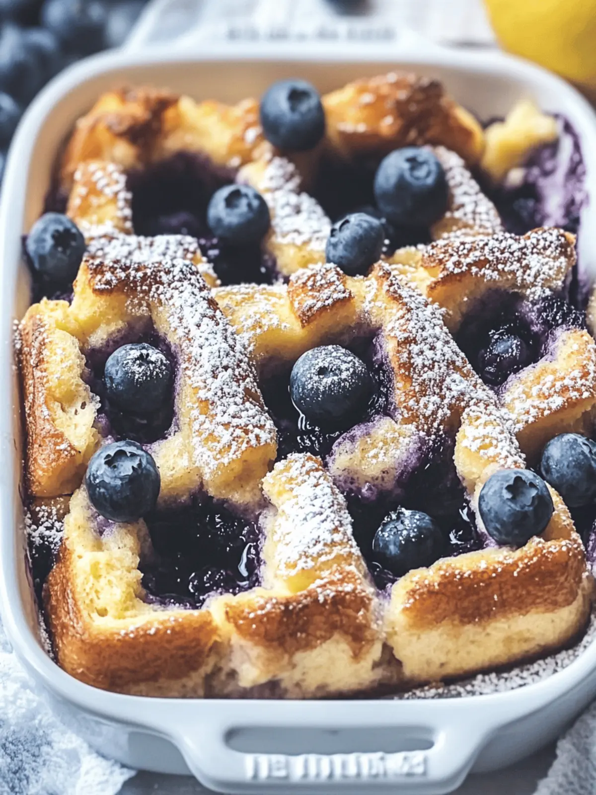 Lemon-Infused Baked Blueberry French Toast Delight