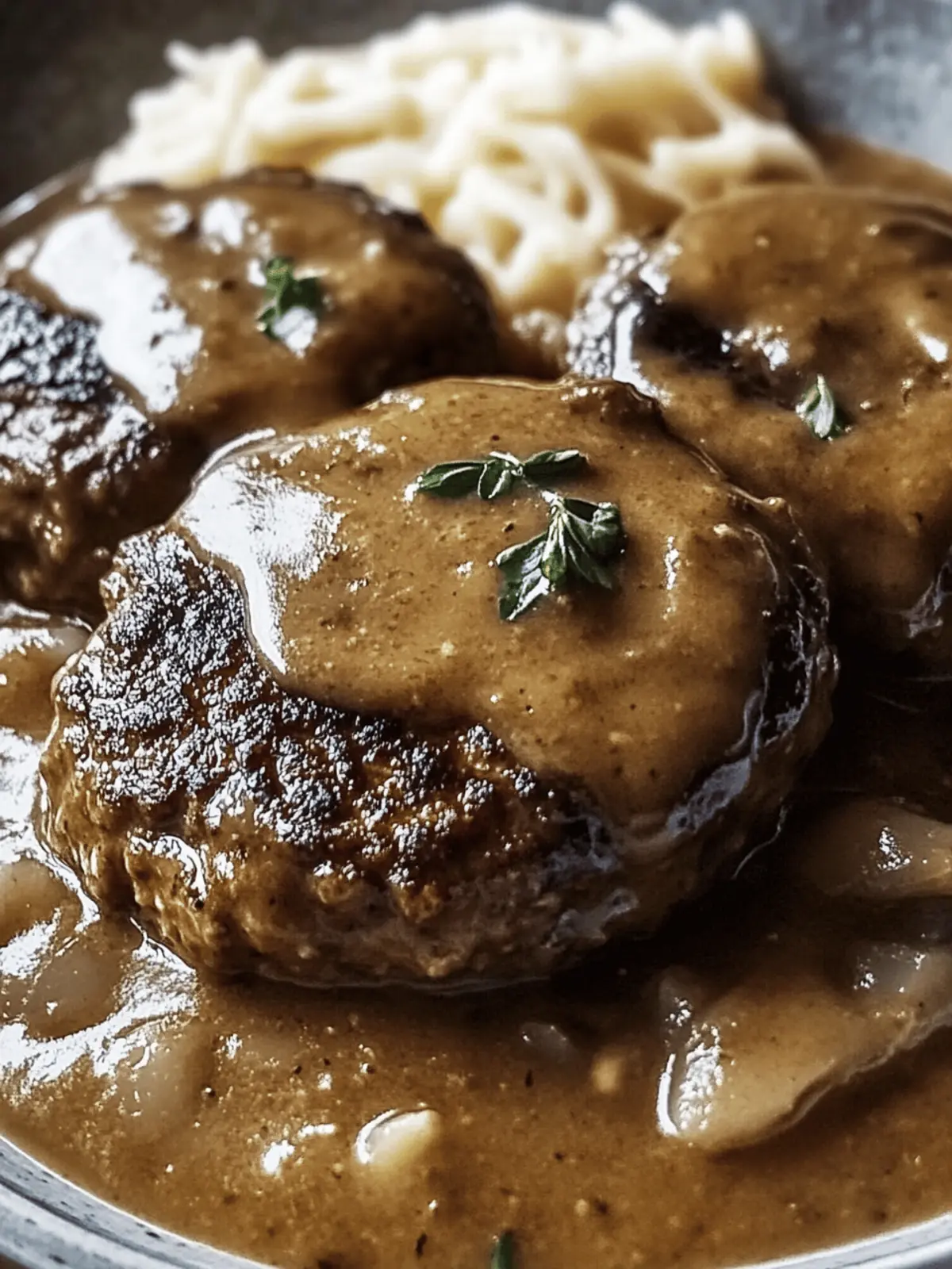 Tender Salisbury Steak in Rich Gravy