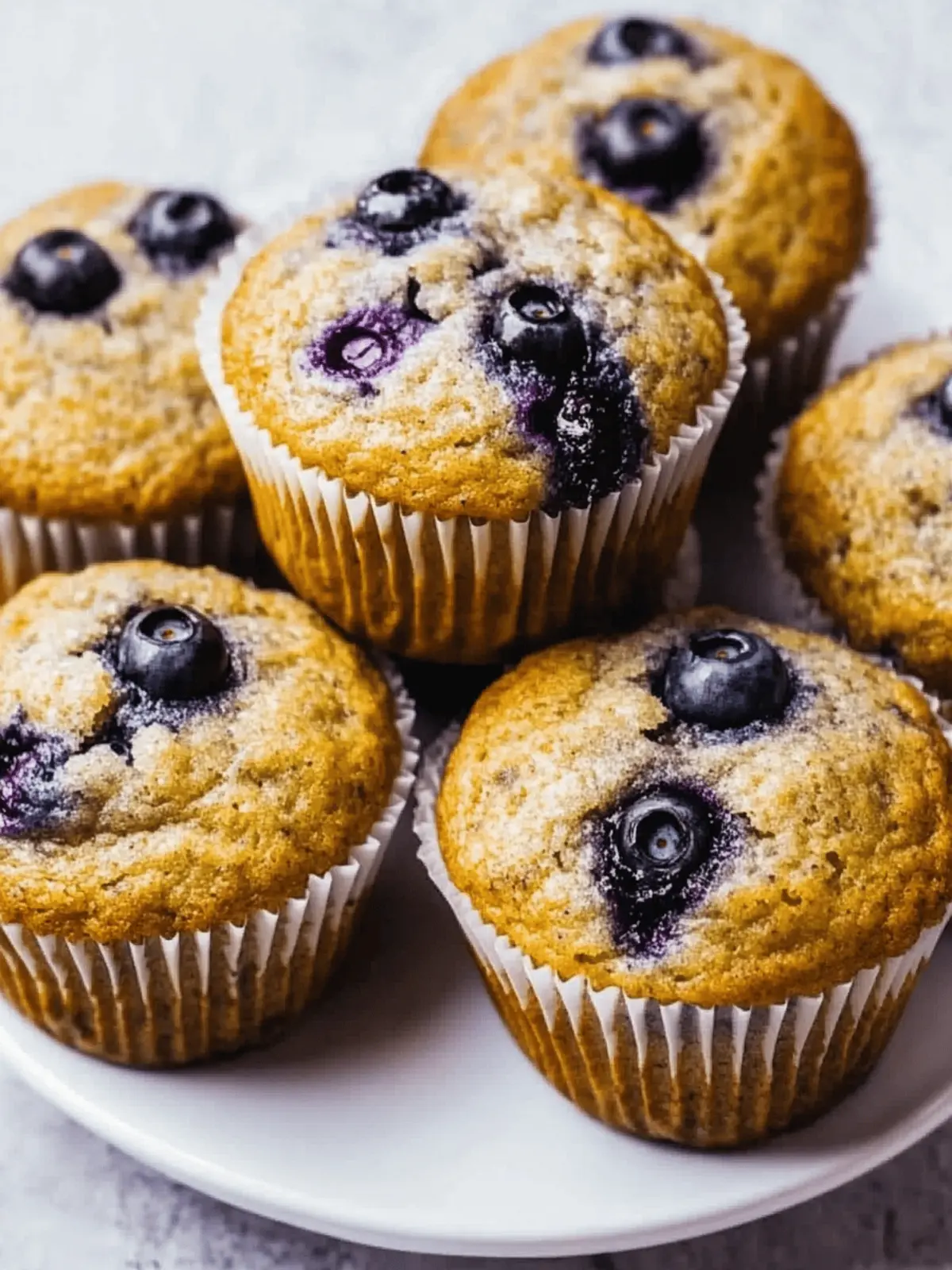 Fluffy Banana and Blueberry Muffins