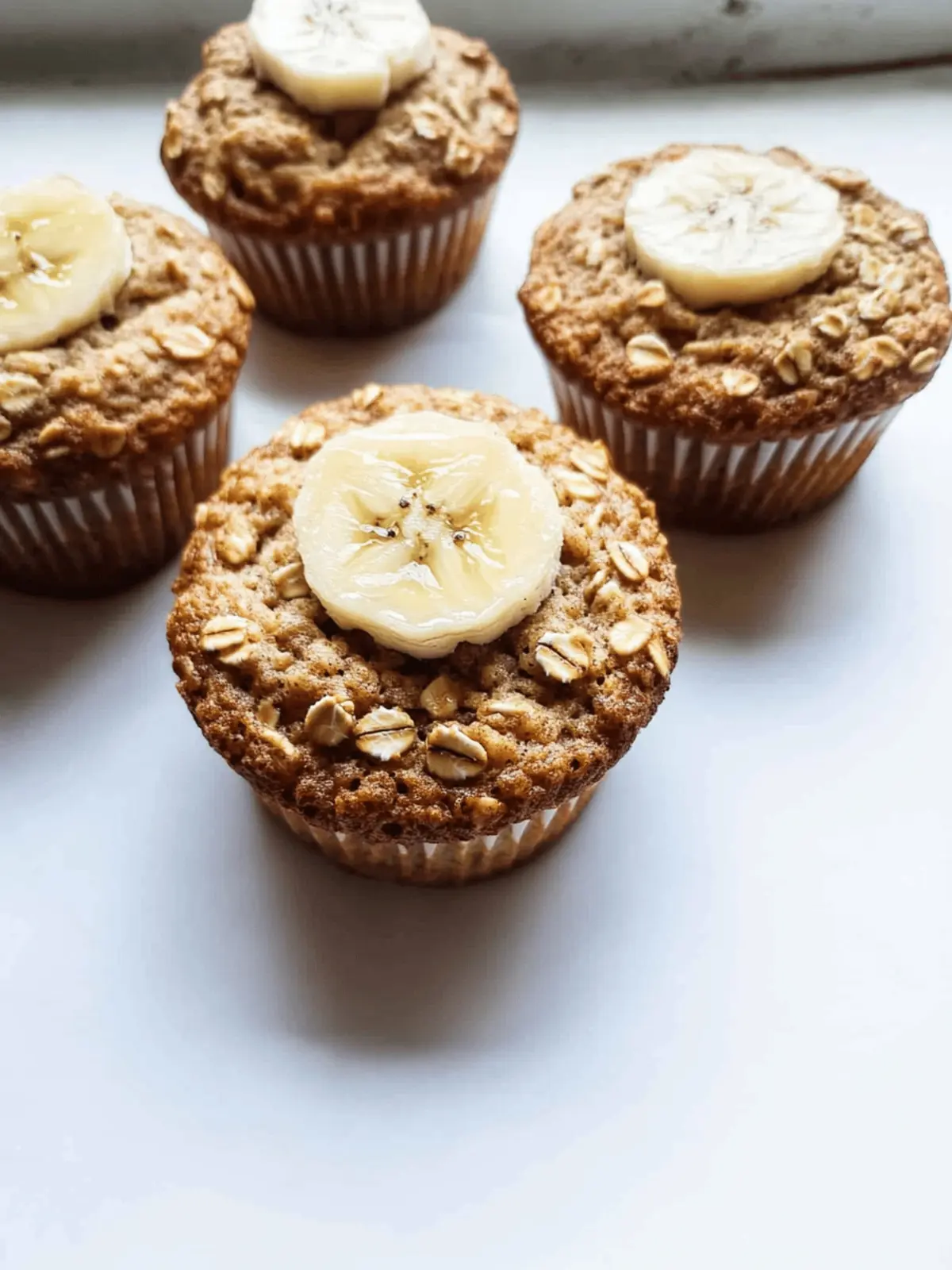 Healthy Banana Oatmeal Muffins (No Flour!)