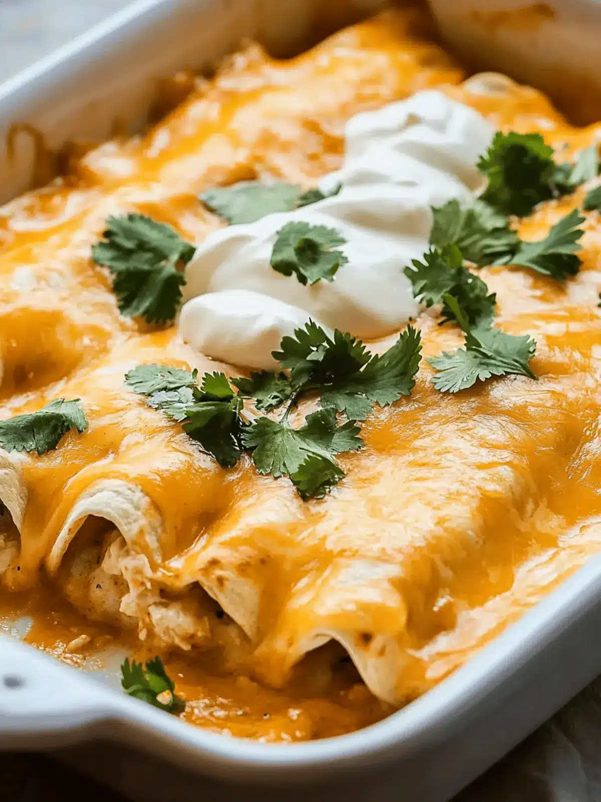 Creamy Sour Cream Chicken Enchiladas with a Tex-Mex Twist