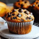 Moist Banana Muffins with Mini Chocolate Chips in Every Bite