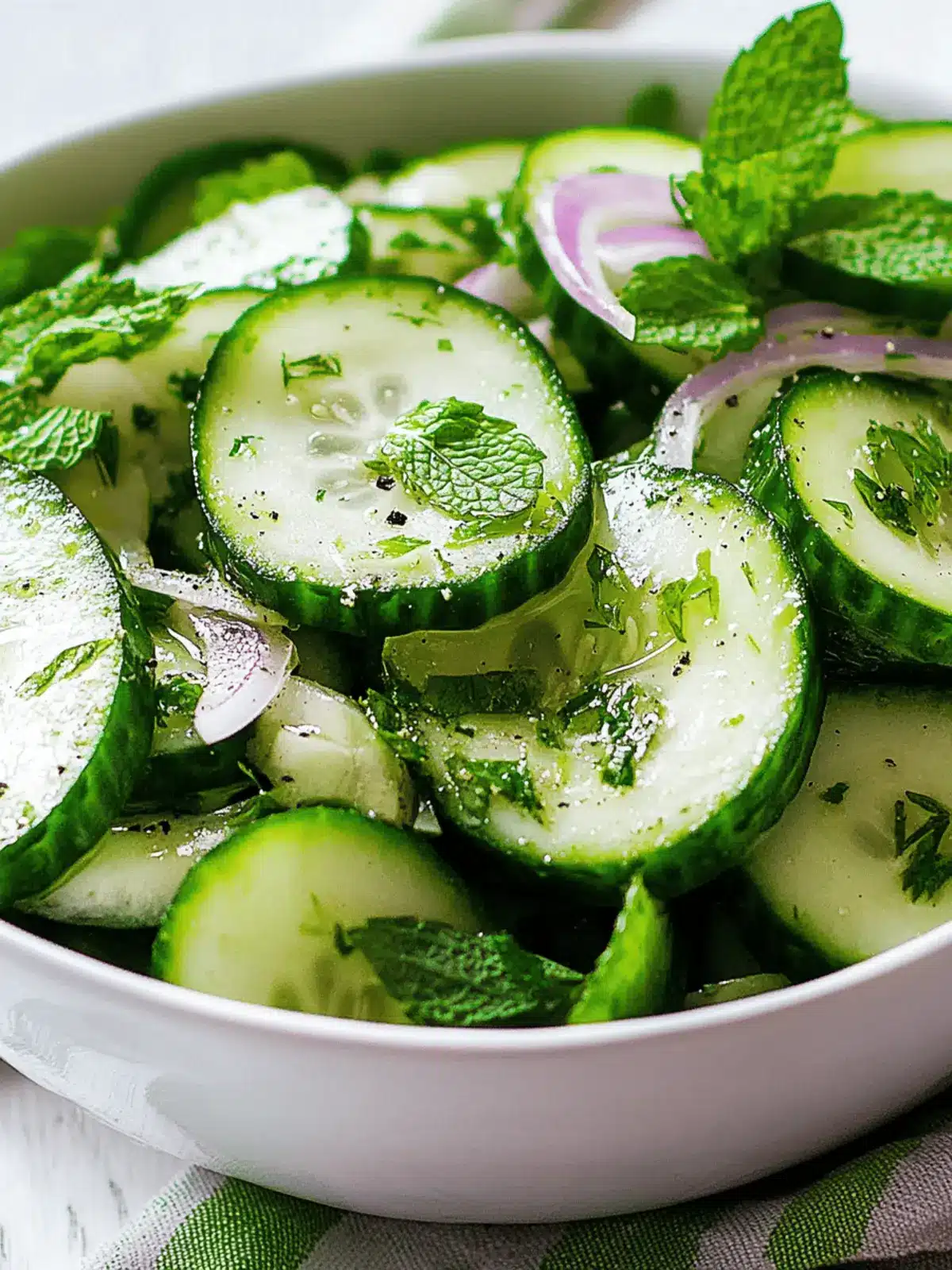 Crisp Cucumber Salad with Mint & Sweet-Tangy Vinaigrette