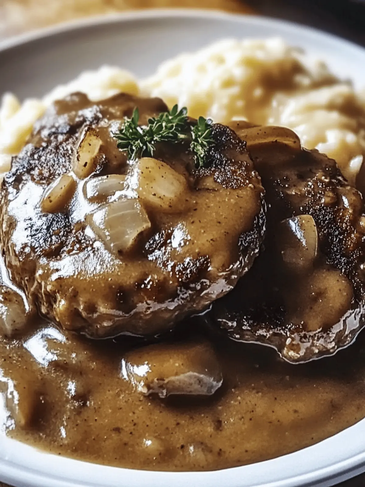 Tender Salisbury Steak in Rich Gravy