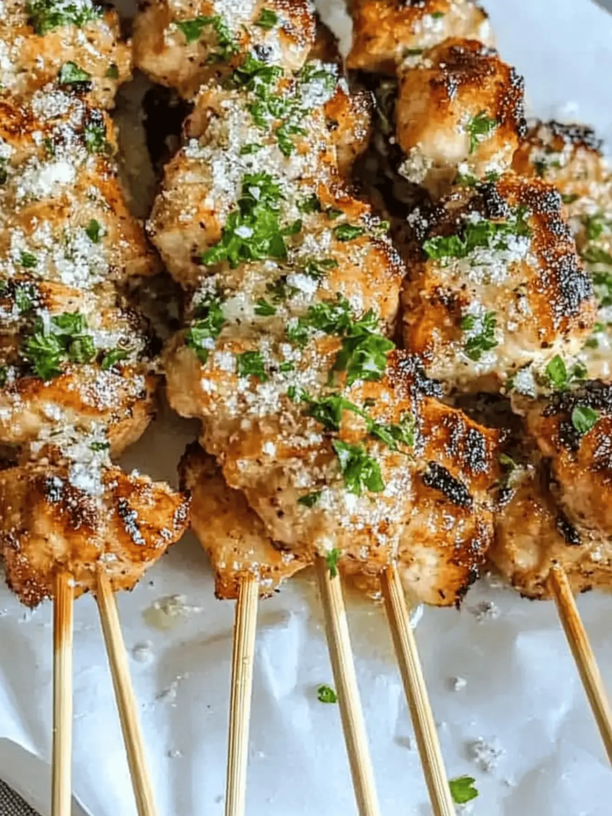 Ranch Garlic Parmesan Chicken Skewers