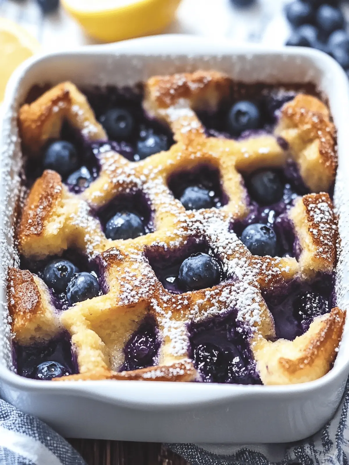 Lemon-Infused Baked Blueberry French Toast Delight