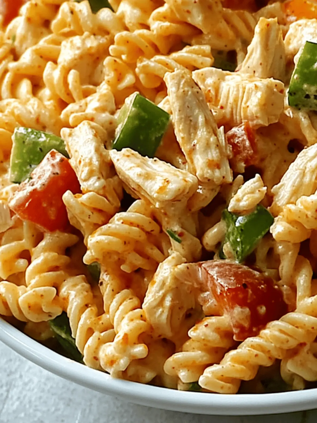 Creamy Buffalo Chicken Pasta Salad with Crunchy Veggies
