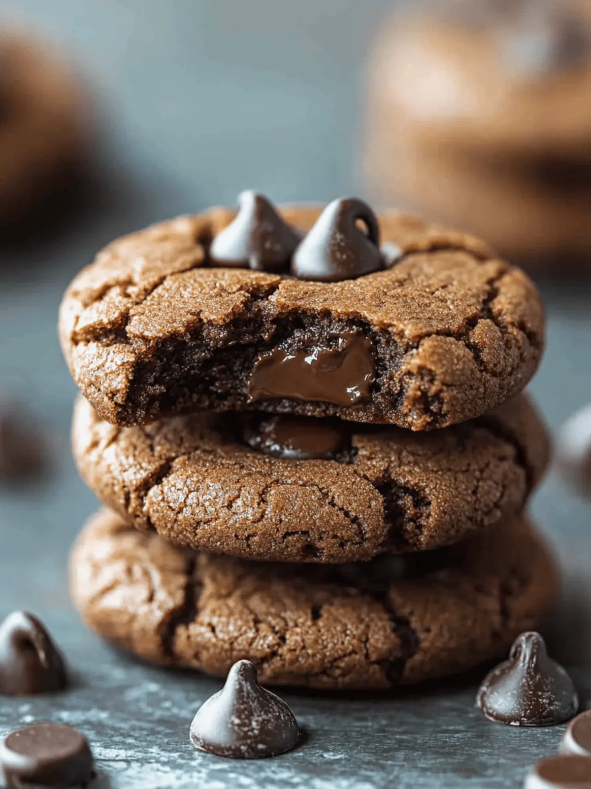 Bakery-Style Fudgy Double Chocolate Chip Cookies