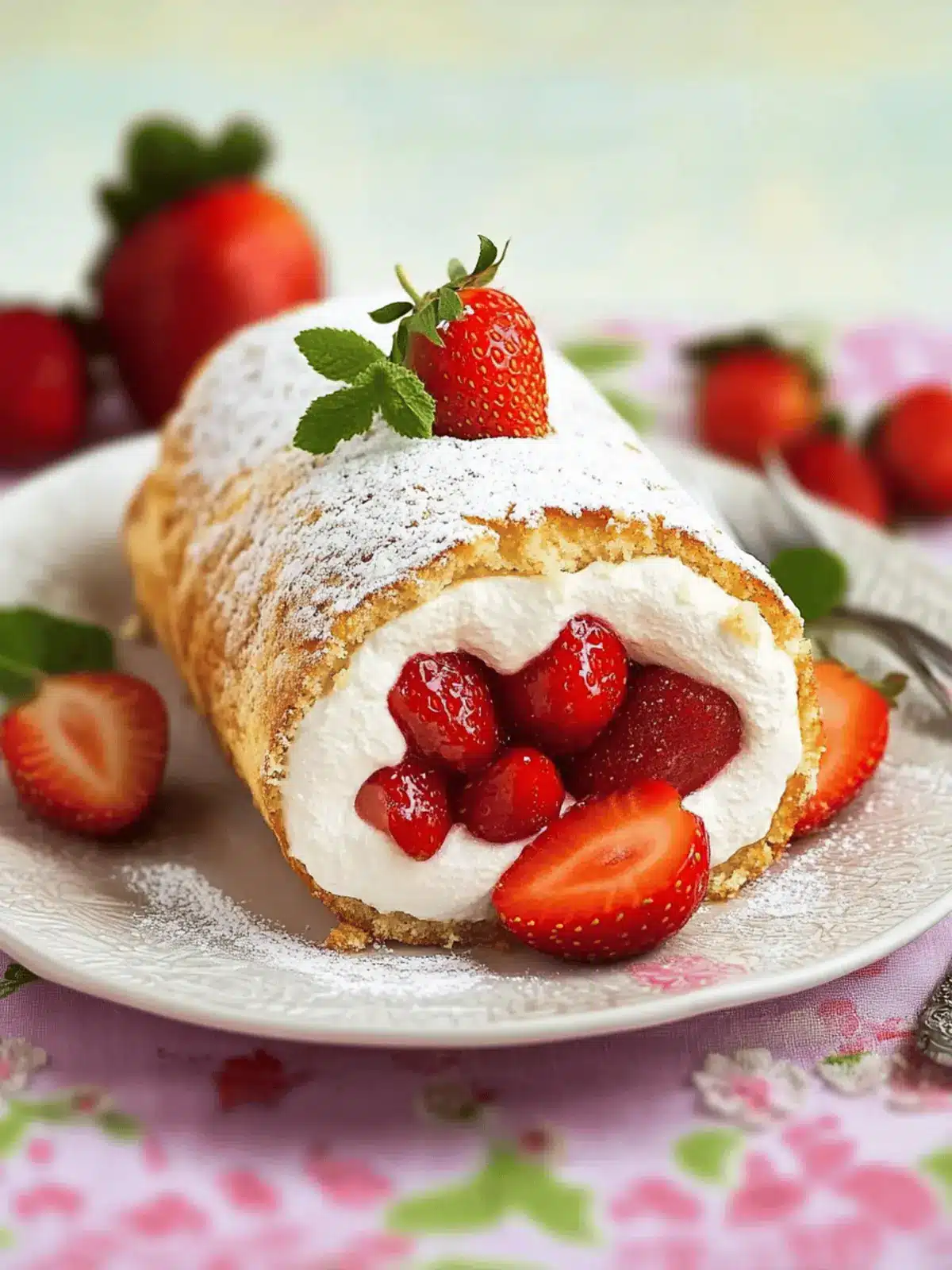 Strawberry Shortcake Roulade