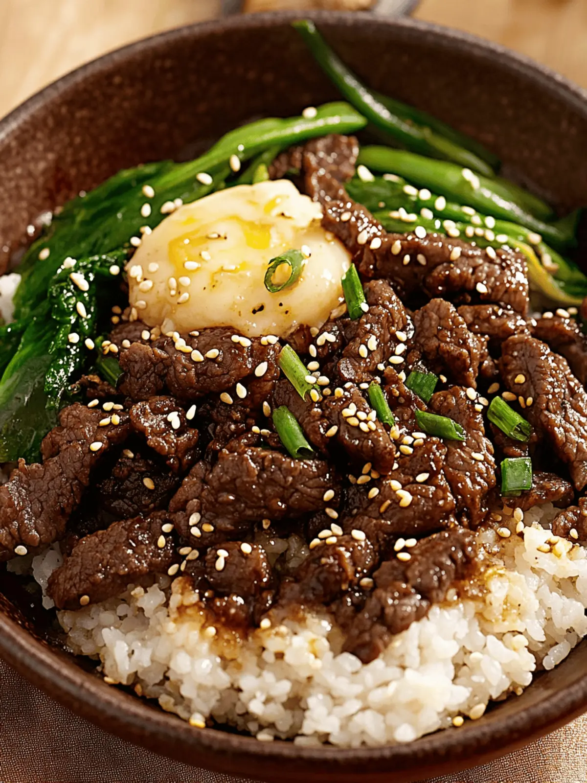 Korean Beef Bowls with Garlic, Ginger, and Sesame