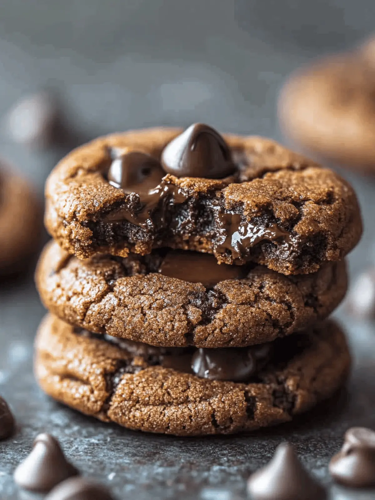 Bakery-Style Fudgy Double Chocolate Chip Cookies
