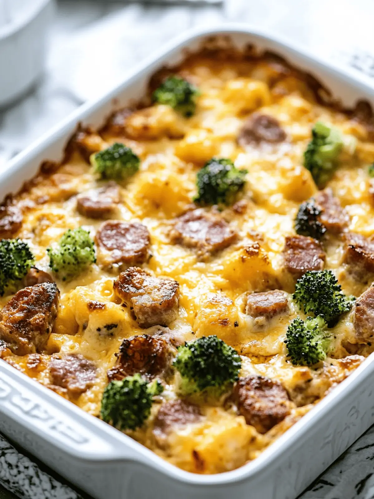 Savory Breakfast Casserole with Veggies, Meats, and Cheese