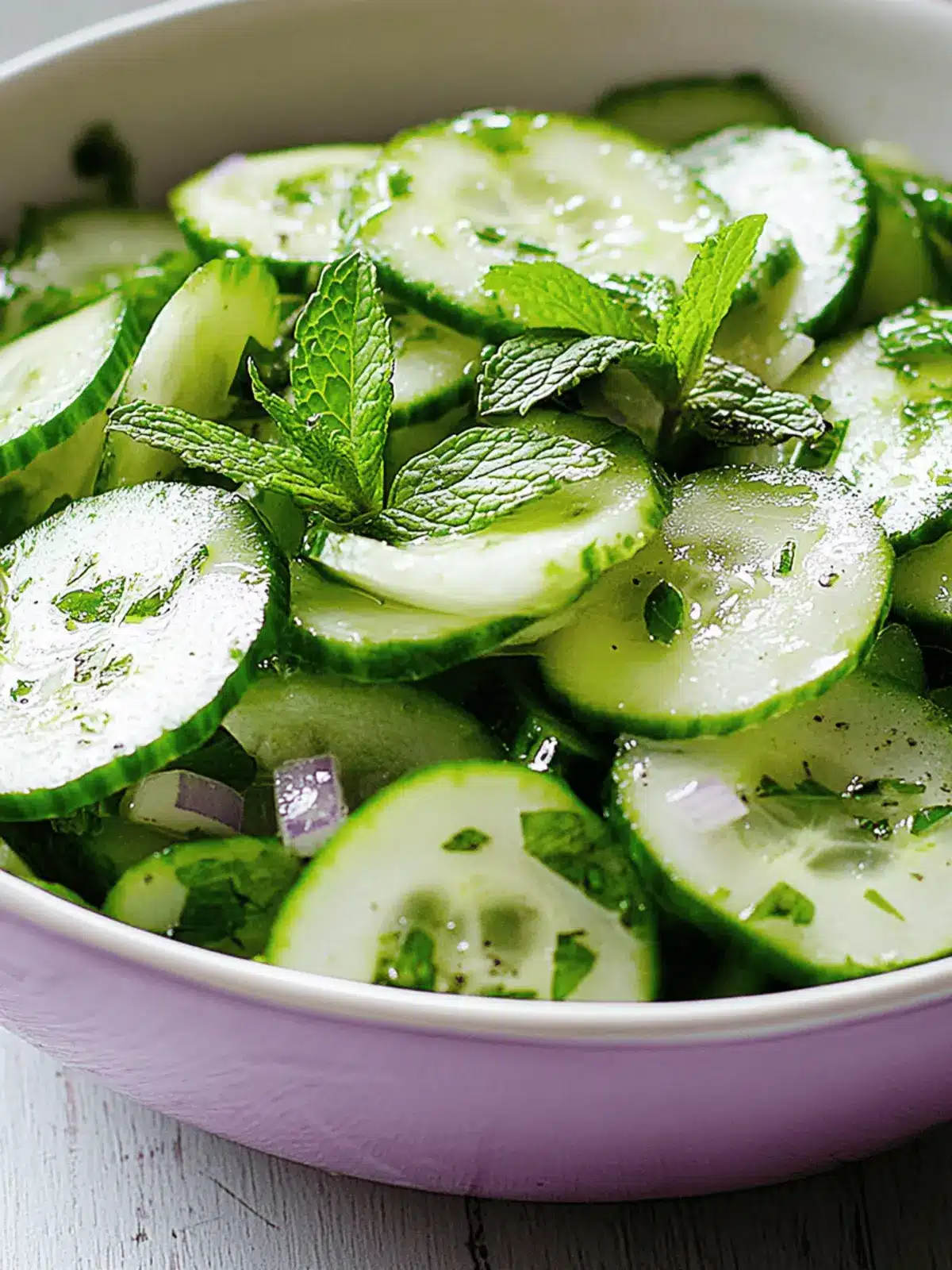 Crisp Cucumber Salad with Mint & Sweet-Tangy Vinaigrette