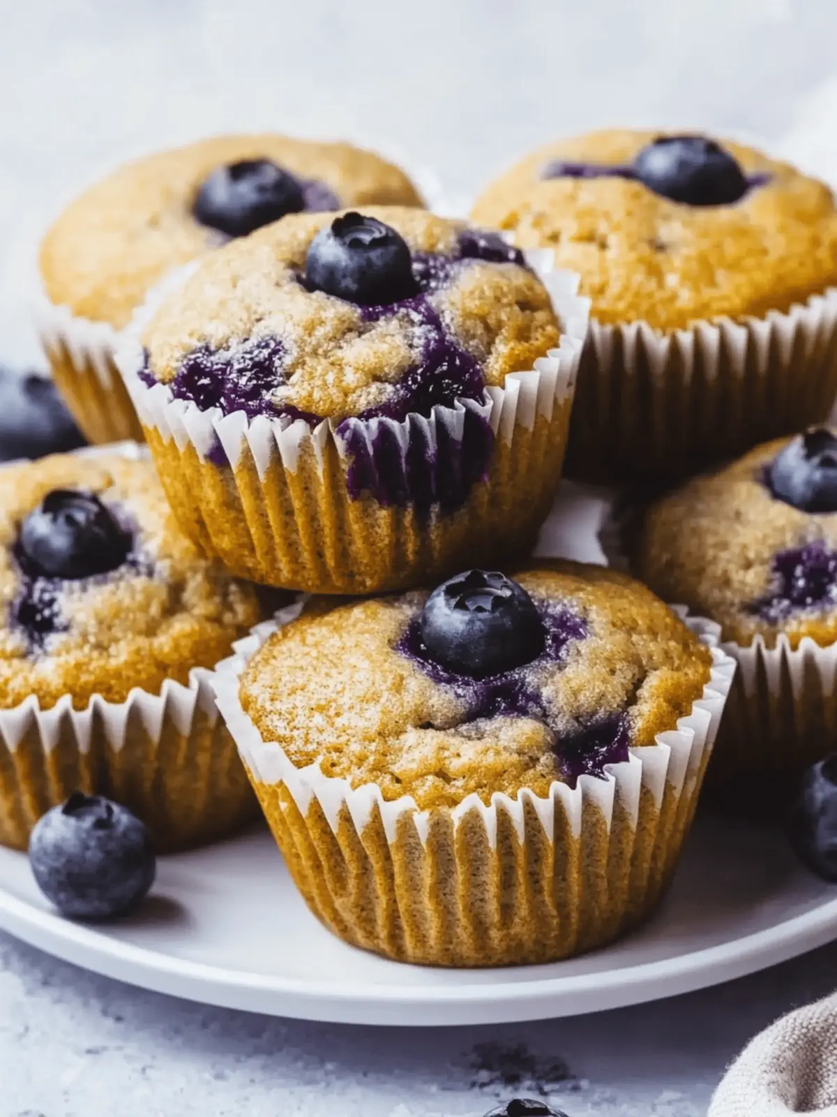 Fluffy Banana and Blueberry Muffins