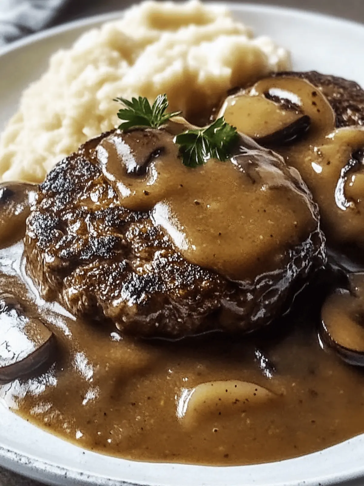 Tender Salisbury Steak in Rich Gravy