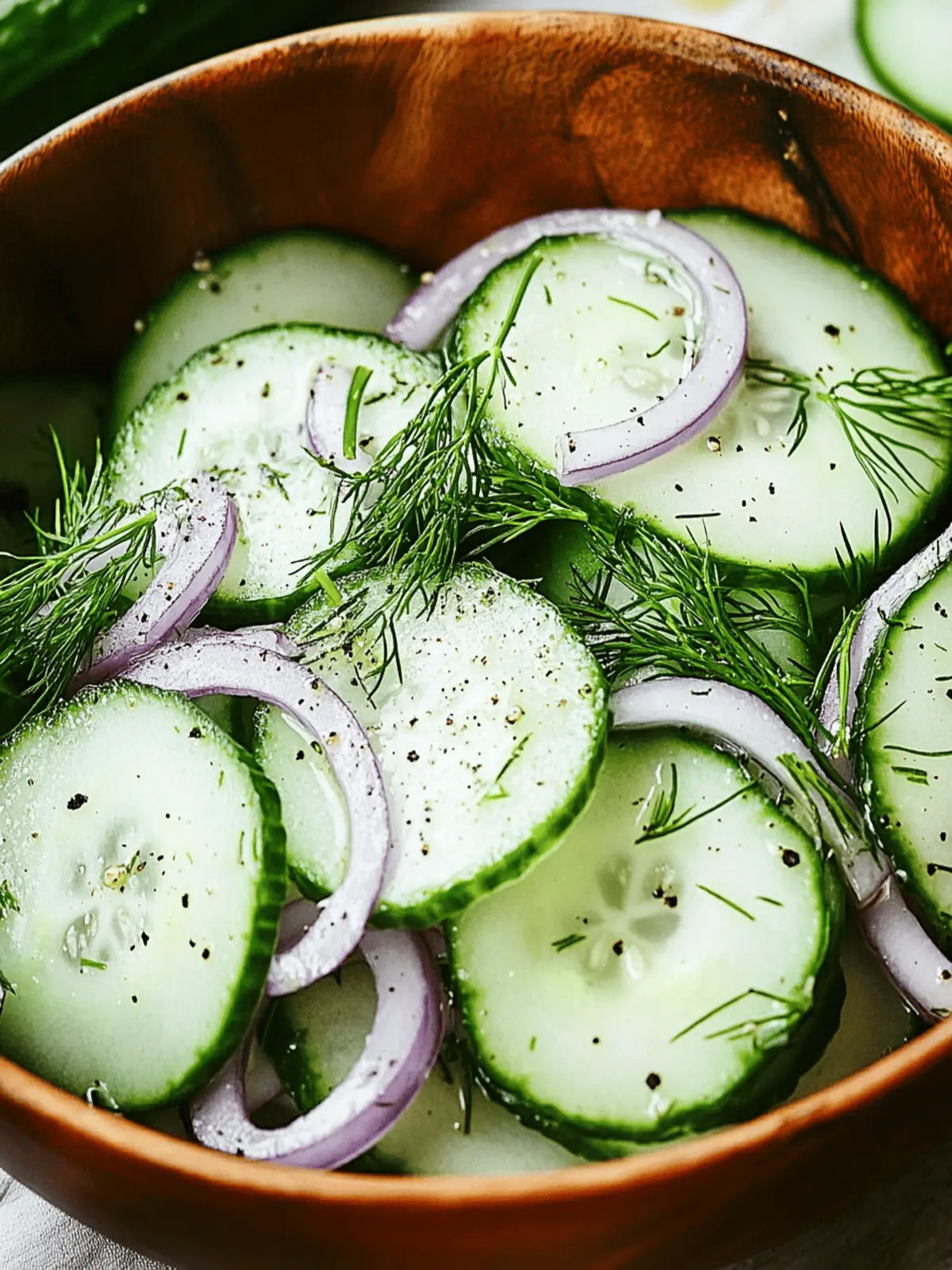 Refreshing Cucumber Salad with Dill, Chives & Tangy Honey Vinaigrette