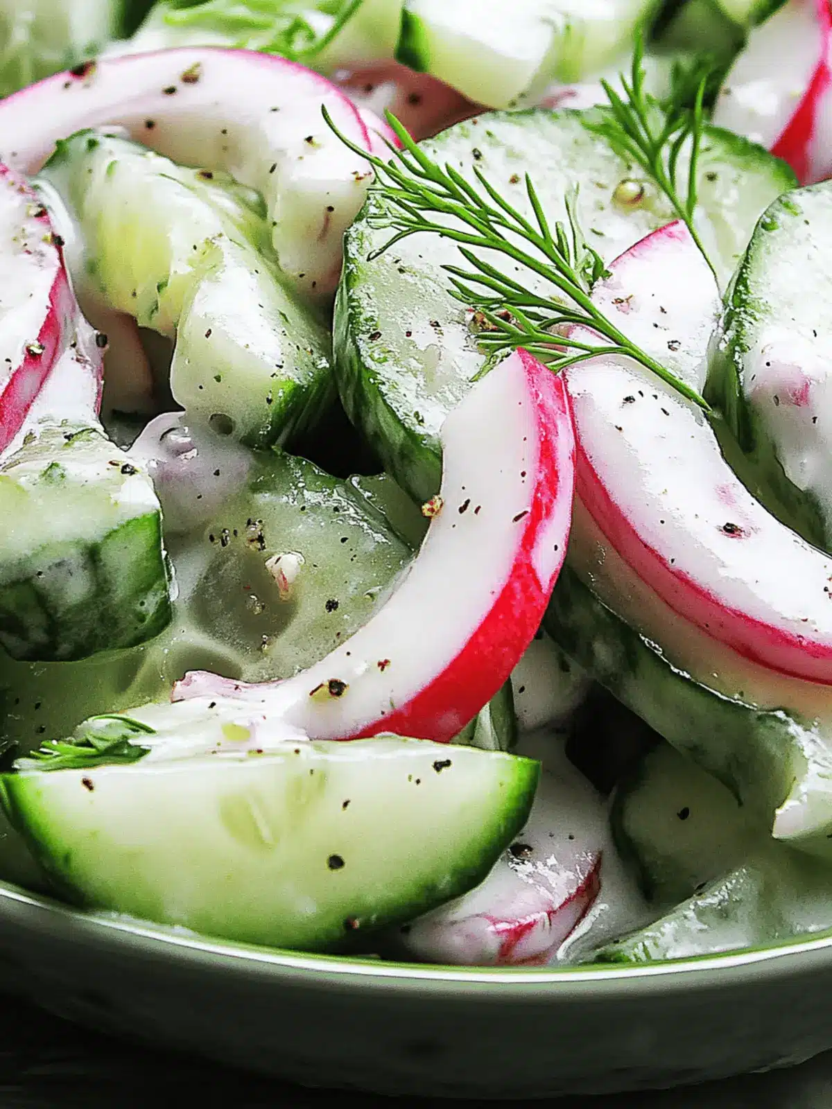 Fresh Creamy Cucumber Salad with a Zesty Twist