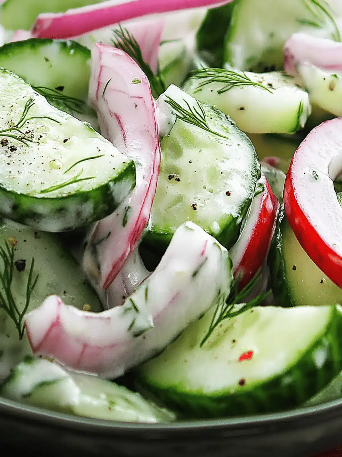 Fresh Creamy Cucumber Salad with a Zesty Twist