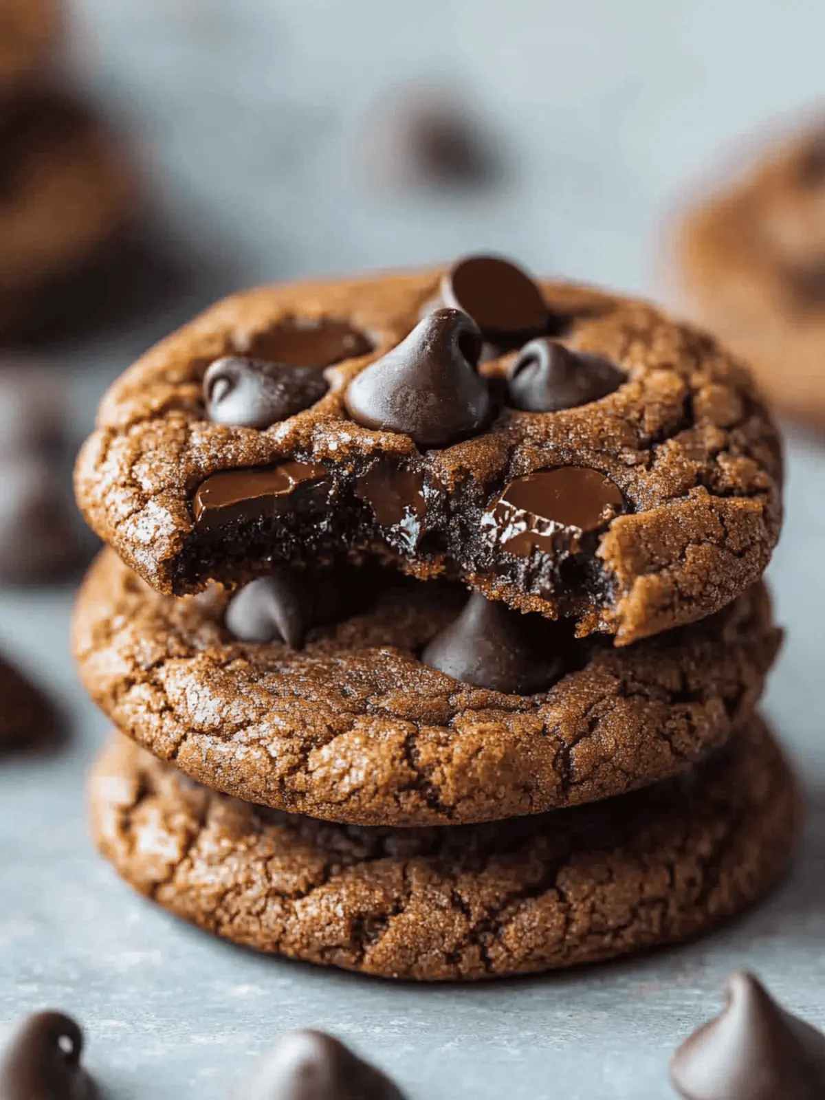 Bakery-Style Fudgy Double Chocolate Chip Cookies