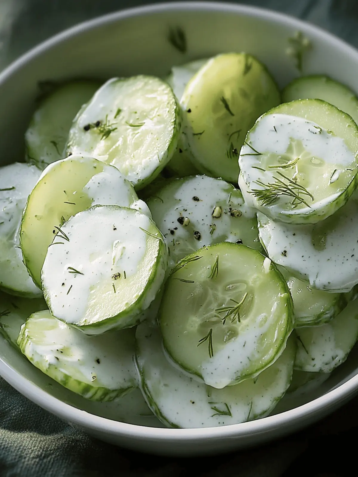 Cucumber Salad with Creamy Dressing